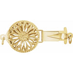 画像をギャラリービューアに読み込む, 14k Yellow White Gold Filigree Floral Single Double Strand Box Clasp for Bracelet Necklace Jewelry Findings Parts
