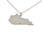 Load image into Gallery viewer, 14k Gold 10k Gold Silver Kentucky KY State Map Diamond Personalized City Necklace
