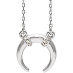Charger l&#39;image dans la galerie, Platinum or 14k Gold or Sterling Silver .03 CTW Diamond Crescent Moon Necklace
