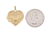 Загрузить изображение в средство просмотра галереи, 14k Yellow Gold Heart Photo Locket Pendant Charm Customized Personalized
