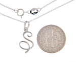 Indlæs billede til gallerivisning 14k Gold or Sterling Silver .03 CTW Diamond Script Letter S Initial Necklace
