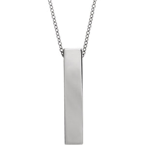 Platinum 14k Yellow Rose White Gold Sterling Silver Name Bar Necklace