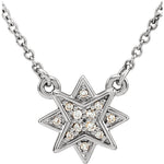 Lade das Bild in den Galerie-Viewer, 14K Yellow White Rose Gold .04 CTW Diamond Star Starburst Necklace
