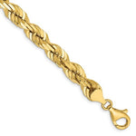 Ladda upp bild till gallerivisning, 14K Yellow Gold 7mm Diamond Cut Rope Bracelet Anklet Choker Necklace Pendant Chain
