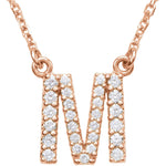 Load image into Gallery viewer, 14k Gold 1/5 CTW Diamond Alphabet Initial Letter M Necklace
