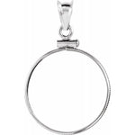 Charger l&#39;image dans la galerie, 14K Yellow White Gold Holds 22mm x 1.8mm Coins 1/4 Ounce American Eagle South African Rand Chinese Panda Coin Screw Top Frame Pendant Holder
