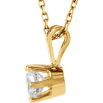 Φόρτωση εικόνας στο εργαλείο προβολής Συλλογής, 14k Yellow Gold 1/3 CTW Diamond Solitaire Necklace 18 inch
