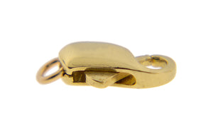 14K Yellow Gold 11.5mm x 4.5mm Push Lock Lobster Clasp with Jump Ring Jewelry Findings