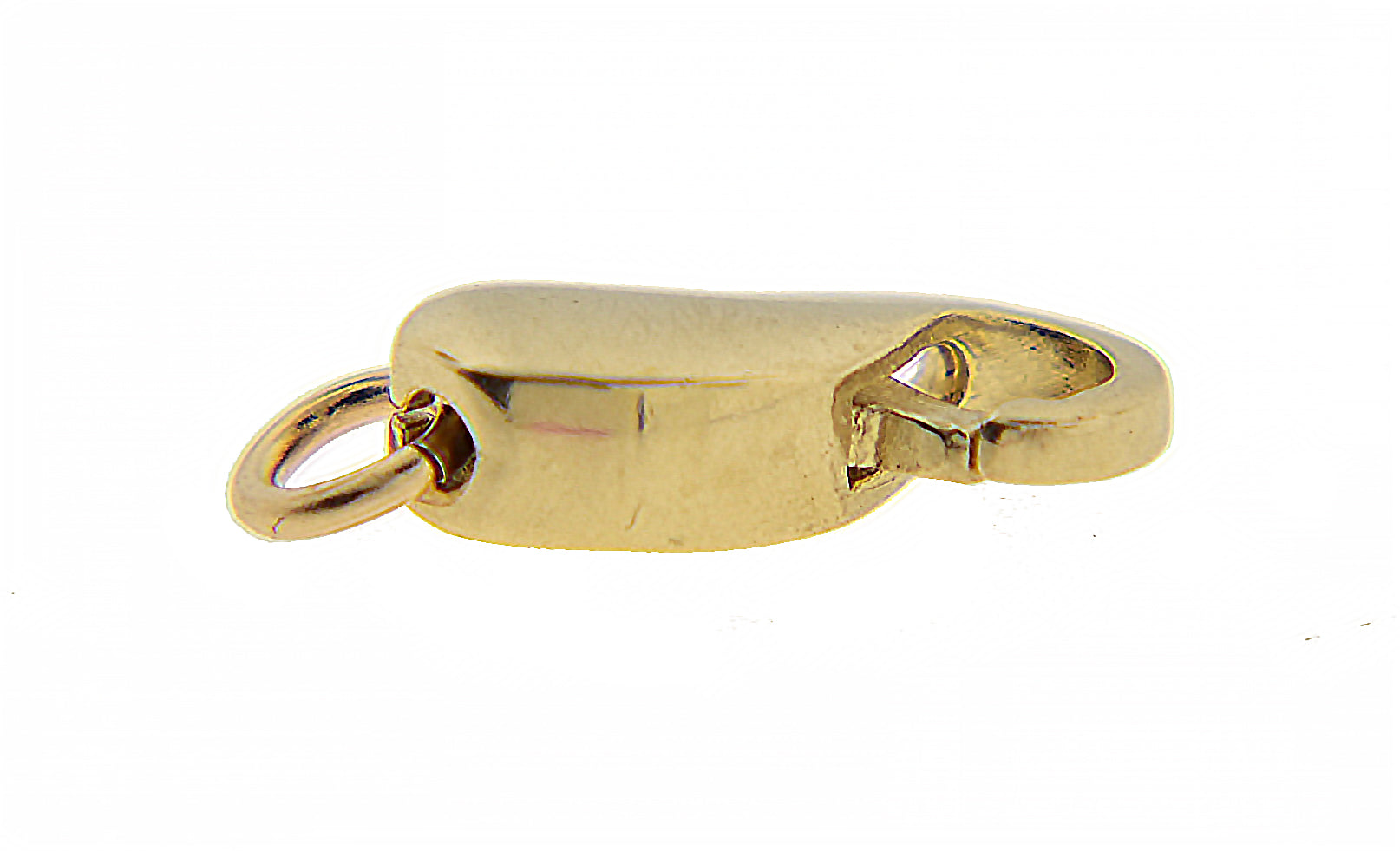 14K Yellow Gold 11.5mm x 4.5mm Push Lock Lobster Clasp with Jump Ring Jewelry Findings