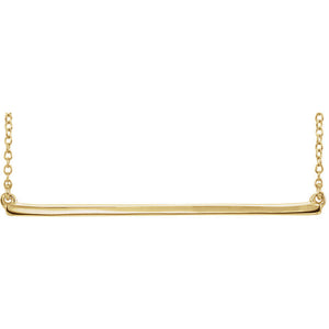 14k Yellow Rose White Gold Sterling Silver Straight Bar Necklace