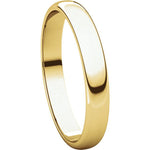 Cargar imagen en el visor de la galería, 14k Yellow Gold 3mm Wedding Band Ring Half Round Light
