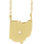 Загрузить изображение в средство просмотра галереи, 14k Gold 10k Gold Silver Ohio State Heart Personalized City Necklace
