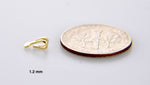 이미지를 갤러리 뷰어에 로드 , 14k 10k Yellow White Gold 1.25mm bail ID Rabbit Ear Bail with Pad for Pendant Jewelry Findings
