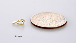 14k 10k Yellow White Gold 1.25mm bail ID Rabbit Ear Bail with Pad for Pendant Jewelry Findings