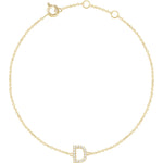 Загрузить изображение в средство просмотра галереи, 14k Yellow White Gold .06 CTW Diamond Initial Letter D Bracelet
