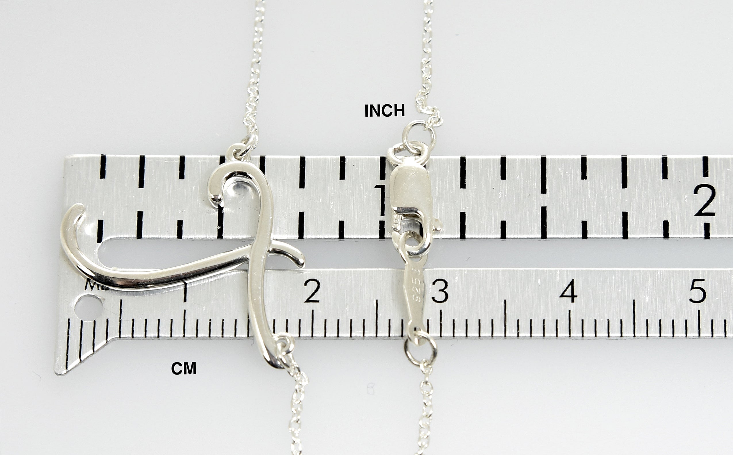 14k Gold or Sterling Silver Script Letter T Initial Alphabet Necklace