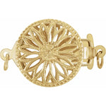 將圖片載入圖庫檢視器 14k Yellow White Gold Filigree Floral Single Double Strand Box Clasp for Bracelet Necklace Jewelry Findings Parts
