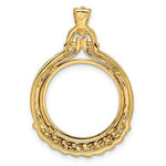 Load image into Gallery viewer, 14K Yellow Gold for 16.5mm Coins or 1/10 oz American Eagle or Krugerrand Coin Holder Prong Bezel Pendant Charm
