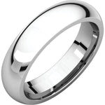 Charger l&#39;image dans la galerie, 14K White Gold 5mm Wedding Ring Band Comfort Fit Half Round Standard Weight
