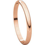 Cargar imagen en el visor de la galería, 14k Rose Gold 2mm Wedding Ring Band Half Round Light
