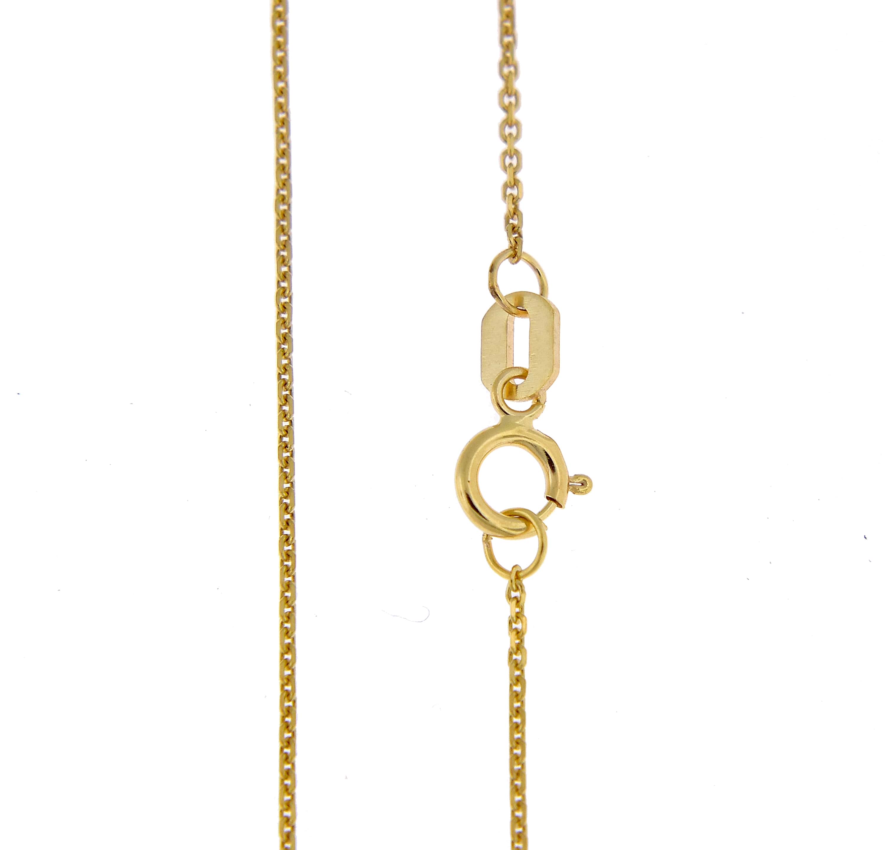 14K Yellow Gold 0.80mm Diamond Cut Cable Bracelet Anklet Choker Necklace Pendant Chain