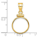 Load image into Gallery viewer, 14K Yellow Gold for 14mm Coins or 1/20 oz Maple Leaf 1/20 oz Panda 1/25 oz Cat 1/20 oz Kangaroo Screw Top Coin Holder Bezel Pendant
