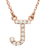 Load image into Gallery viewer, 14k Gold 1/8 CTW Diamond Alphabet Initial Letter J Necklace
