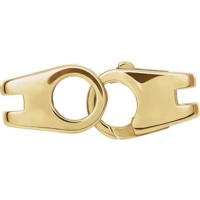 14k Yellow Gold Hinged Designer Lobster Clasp 23mm x 8mm OD Outside Diameter Jewelry Findings