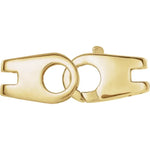 Carica l&#39;immagine nel visualizzatore di Gallery, 14k Yellow Gold White Gold Hinged Designer Lobster Clasp 21 x 7mm OD Outside Diameter Jewelry Findings
