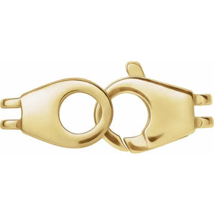 14k Yellow Gold Hinged Designer Lobster Clasp 21mm x 7.5mm OD Outside Diameter Jewelry Findings