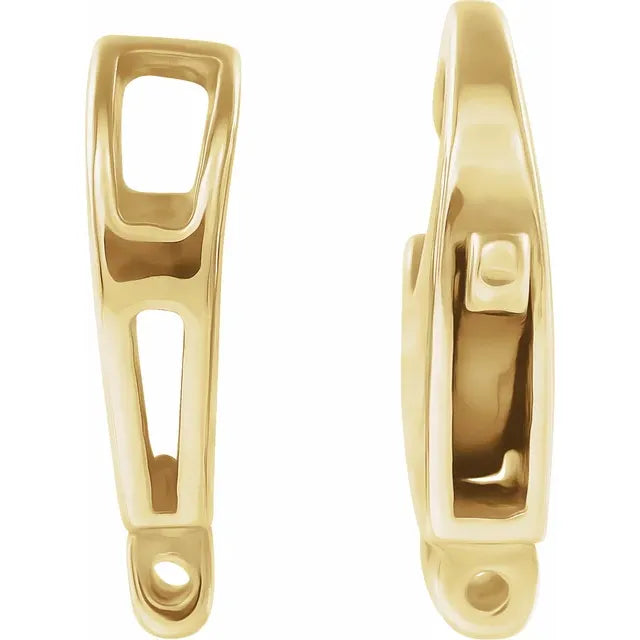 14k Yellow Gold Hinged Designer Lobster Clasp 21mm x 7.5mm OD Outside Diameter Jewelry Findings