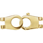 Lade das Bild in den Galerie-Viewer, 14k Yellow Gold Hinged Designer Lobster Clasp 23mm x 8mm OD Outside Diameter Jewelry Findings
