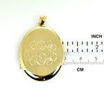 Φόρτωση εικόνας στο εργαλείο προβολής Συλλογής, 14K Yellow Gold 30mm x 38mm Extra Large Oval Locket Pendant Charm Personalized Engraved Monogram Name Initials
