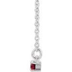Load image into Gallery viewer, Platinum 14k Gold Sterling Silver Garnet 1/5 CTW Diamond Bar Necklace January Birthstone
