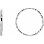 Indlæs billede til gallerivisning 14K Solid Yellow Rose White Gold 38.7mm Classic Round Endless Hinged Hoop Earrings Made to Order
