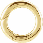 画像をギャラリービューアに読み込む, 14k Yellow Gold 12mm OD Round Hinged Push Clasp Triggerless Bail Hanger Enhancer Connector for Bracelet Anklet Necklace Chain Pendants Charms
