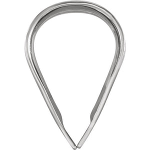 18k 14k Yellow White Gold 8mm x 4.75mm Bail ID Tapered Grooved Solid Pinch Bail for Pendant Jewelry Findings