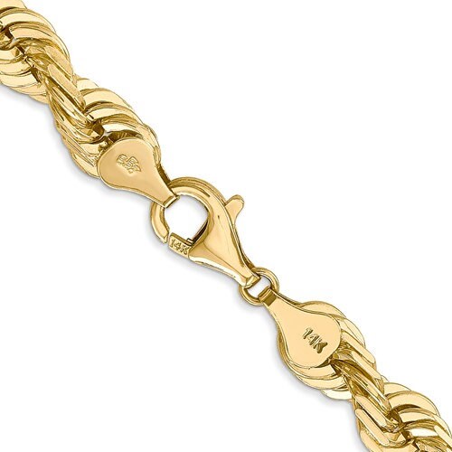 14K Yellow Gold 7mm Diamond Cut Rope Bracelet Anklet Choker Necklace Pendant Chain