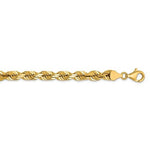 Загрузить изображение в средство просмотра галереи, 14K Yellow Gold 6.5mm Diamond Cut Rope Bracelet Anklet Choker Necklace Pendant Chain
