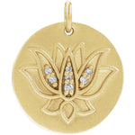 Indlæs billede til gallerivisning Platinum 14k Gold Sterling Silver .025 CTW Diamond Lotus Flower Pendant Charm Necklace
