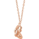 Load image into Gallery viewer, 14k Yellow White Rose Gold or Sterling Silver Infinity Knot Necklace
