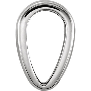 Platinum 18k 14k 10k Yellow Rose White Gold 6.75mm x 3.75mm Bail ID Tapered Bail for Pendant Jewelry Findings