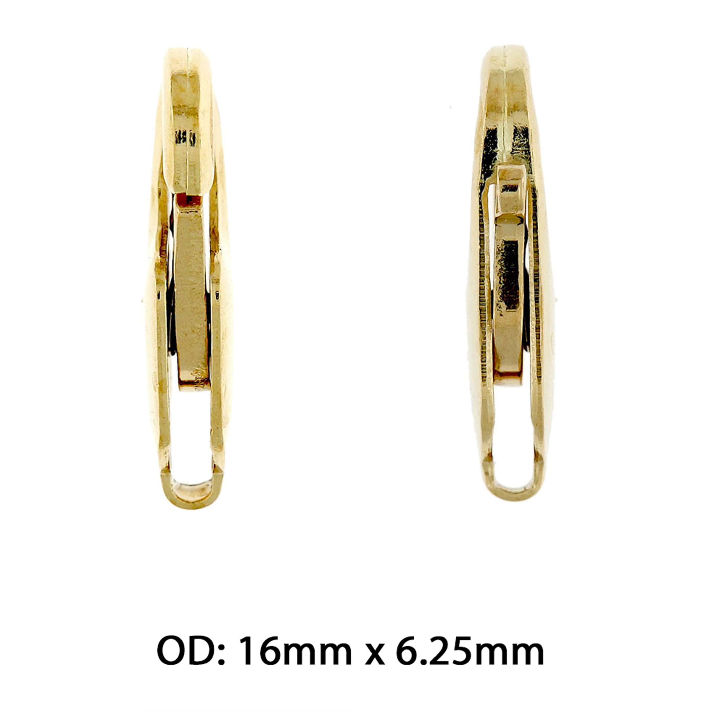14K Yellow Gold or 10K Yellow Gold 16mm x 6.25mm Lobster Clasp Findings