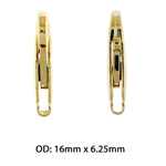 Afbeelding in Gallery-weergave laden, 14K Yellow Gold or 10K Yellow Gold 16mm x 6.25mm Lobster Clasp Findings

