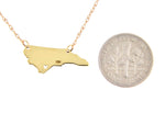 이미지를 갤러리 뷰어에 로드 , 14k Gold 10k Gold Silver North Carolina State Heart Personalized City Necklace

