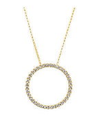 画像をギャラリービューアに読み込む, 14k Yellow White Rose Gold 1 CTW Diamond 22mm Circle Necklace
