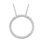 Load image into Gallery viewer, 14k Yellow White Rose Gold 1 CTW Diamond 22mm Circle Necklace
