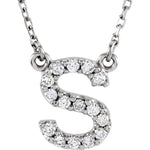 Load image into Gallery viewer, 14k Gold 1/6 CTW Diamond Alphabet Initial Letter S Necklace
