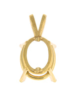 Φόρτωση εικόνας στο εργαλείο προβολής Συλλογής, 14k Yellow Rose White Gold Oval 4 Prong Wire Basket Pendant Mounting Mount Stones Gemstones Diamonds
