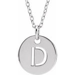 Load image into Gallery viewer, 14k Yellow Rose White Gold or Sterling Silver Block Letter D Initial Alphabet Pendant Charm Necklace
